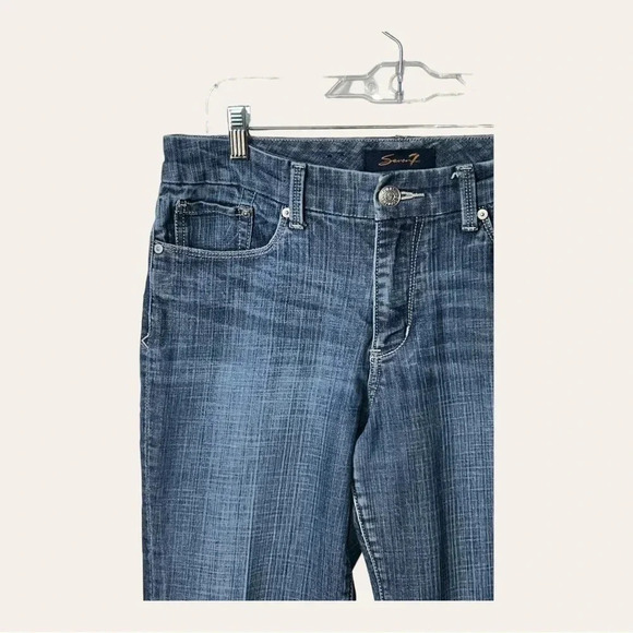 0731. SEVEN 7 DENIM JEANS SIZE 10 MEDIUM WASH IN COLOR - Picture 2 of 15